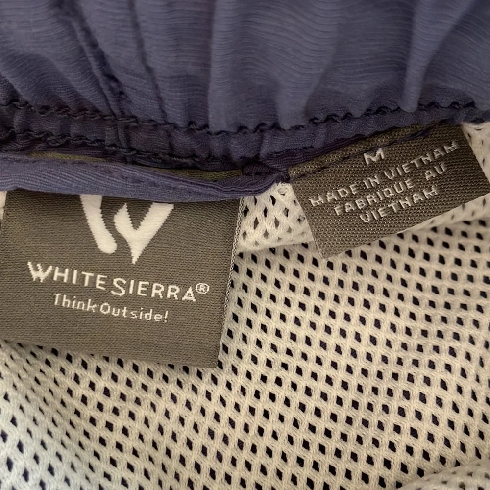 White Sierra M Men’s Swim Trunks Slate Blue Lined 4 Pockets Elastic Drawstring